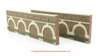 R7388 Hornby Skaledale Low Level Arched Retaining Walls x2 (Red Brick)